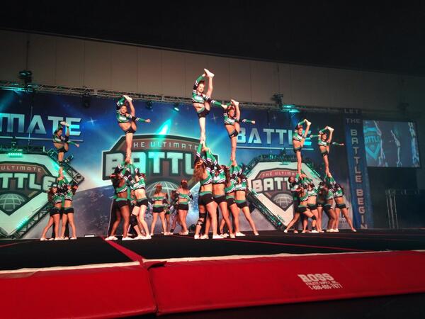 VarsityAllStar's tweet photo. Solid 1.5ups and coed extensions from @CheerTyme Crush! Crushed it! #UltimateBattle http://t.co/n5iHsDK67j