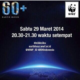 ipuyipuy's tweet photo. EARTH HOUR !! Sabtu, 29 Maret 2014. Pemadaman listrik selama 60 menit dr pukul 20.30-21.30 ! @ridwankamil http://t.co/wVg7ArEfKG