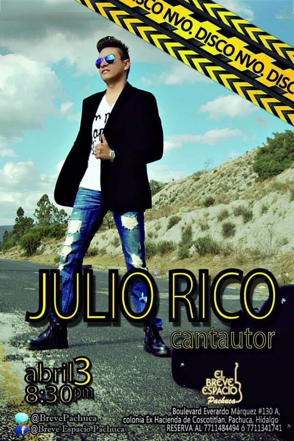 PuntoBye's tweet photo. @JRico5 nos presenta su nuevo disco en @BrevePachuca. Jueves 3 de abril - 8:30 pm #cantautor http://t.co/yXoAvEqeUX