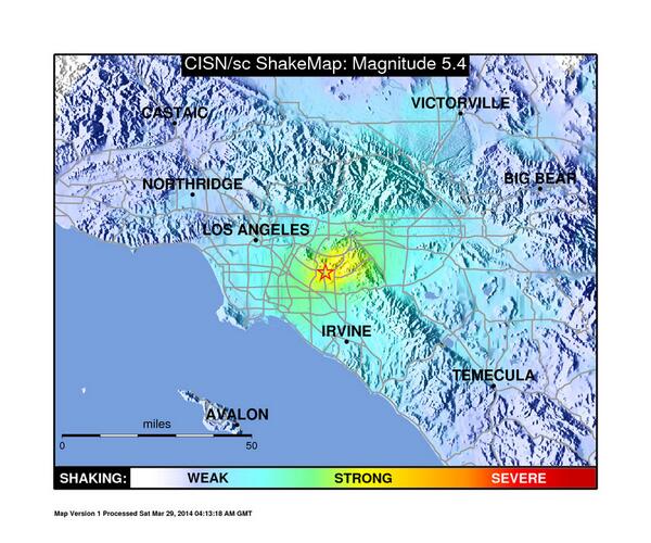 5.4 earthquake La Habra, California