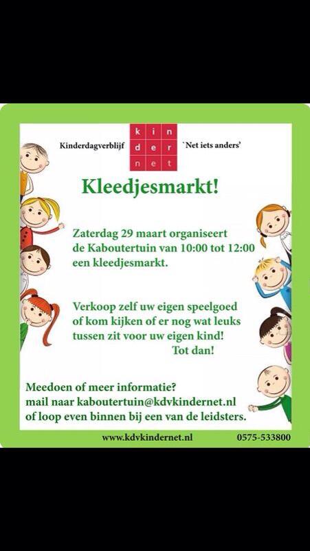 kdvkindernet's tweet photo. Vandaag welkom bij onze kleedsjesmarkt!! http://t.co/0P3YvN2Day