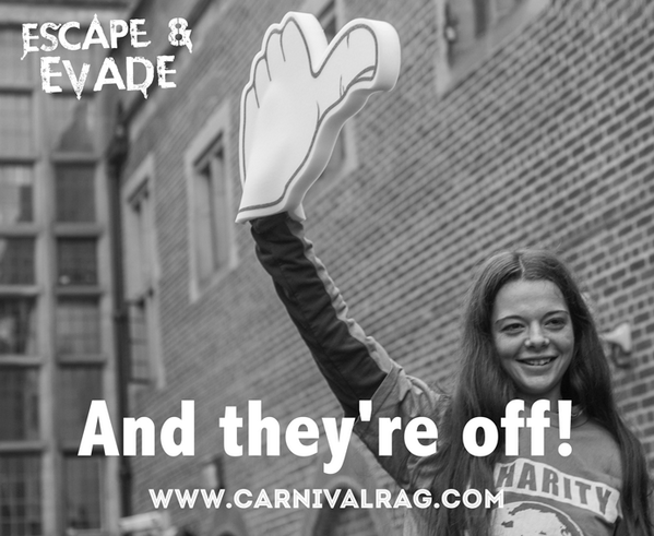 CarnivalRAG's tweet image. And they're off! Escape and Evade 2014 is underway - how far will the teams get in 60 hours? #escape14