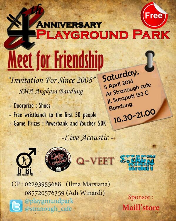 playgroundpark's tweet photo. Selamat sore, silahkan malam minggu ini bermain sepuasnya, karena minggu depan kita kencan bersama #MeetForFriendship http://t.co/xOwXXSxiQI
