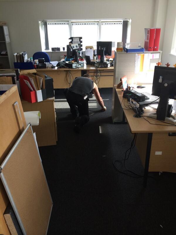 NJRWorkspace's tweet image. #recarpeting occupied office by NJRCollspace