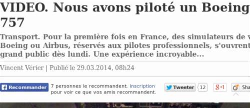 RouteurNews's tweet image. VIDEO. Nous avons piloté un #boeing 757  routeurnews.com/eJr #«vol #smartflight #boeing757