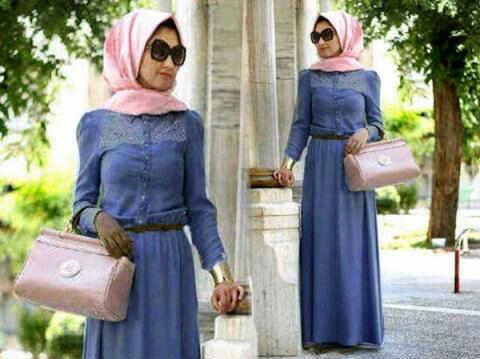 NoNihijabs's tweet image. Ready±3minggu • Maxi Kiki denim chambrey kmmbnsi brukat+belt+pashmina matt spandex fit L 116rb #denimset #denim