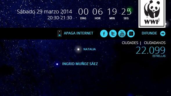 WWFespana's tweet image. Más de 20.000 personas han iluminado una estrella con su nombre en horadelplaneta.es :-) #horadelplaneta