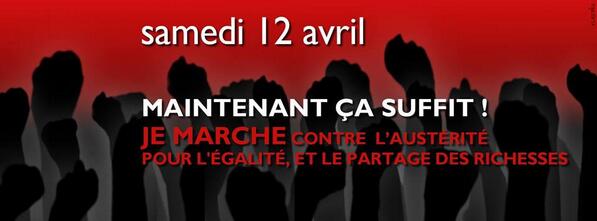 ZoSchneider's tweet photo. Marche nationale contre l'austérité, pour l'égalité et le partage des richesses. Venez nombreux!  #reseaufdg http://t.co/EjLM5WkaFV