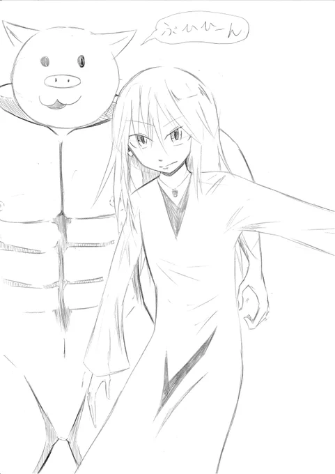 落書き、ブタマッチョと今後登場予定のキャラ 