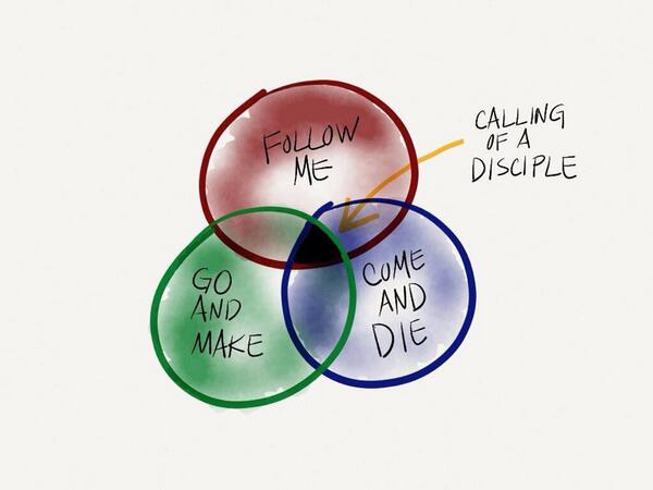 sdmcbee's tweet photo. "Follow me" cannot be separated from come and die and go and make. Calling of a disciple #verge14 http://t.co/cS74JDgKXr