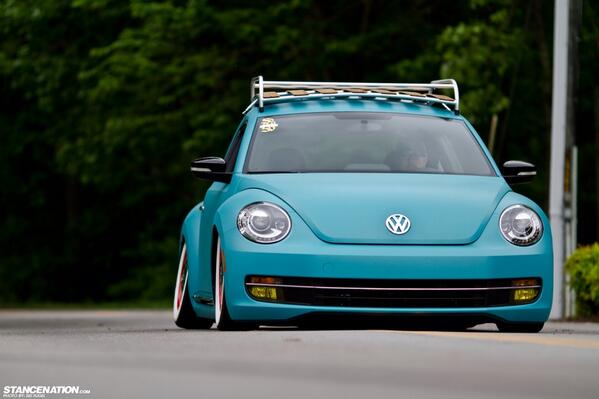 Stance_Lovers's tweet photo. Clean looking golf, loving the colour #golf #stance #bug #roof #rack http://t.co/pMH4Ln8DKw