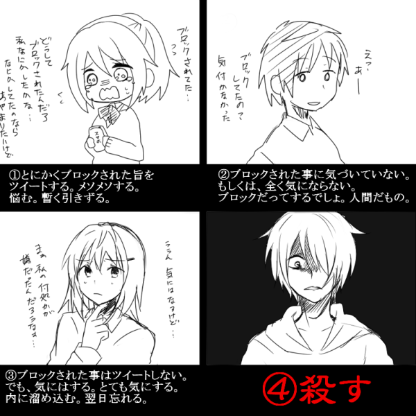 イラストで見るタイプ別診断 ブロックされたときのリアクション あなたはどのタイプ T Co Q7ceo6oi0q イラストで見るタイプ別診断 ブロックされたときのリアクション あなたはどのタイプ T Co Q7ceo6oi0q