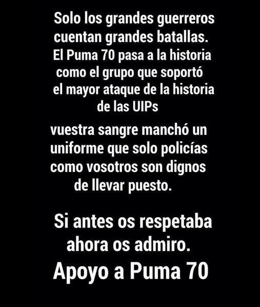 CNPUnido's tweet photo. Si antes os respetaba, ahora os admiro. #ApoyoAPuma70 http://t.co/1c6fepTVUl