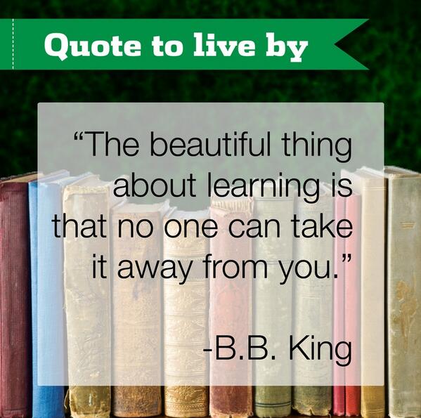 studiesweekly's tweet image. "The beautiful thing about learning is that no one can take it away from you" - B.B. King  buff.ly/QryJ9H