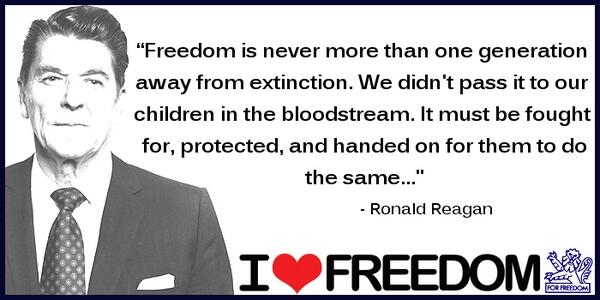 Kayem61's tweet photo. “@tfa4freedom: #Freedom is never more than one generation away from extinction - http://t.co/dFo45VIfTq”Words of wisdom! To be listened to!