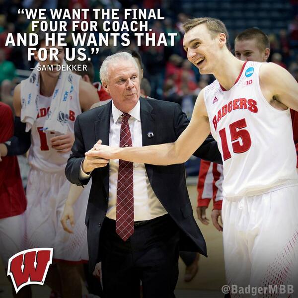 RT to show your support for Coach Ryan &amp; the #Badgers in the #EliteEight