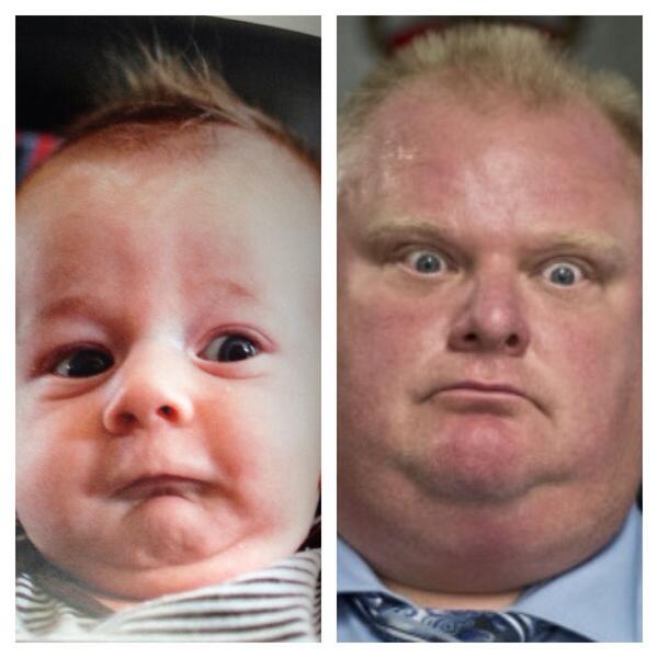 #RobFordBaby My son max at 6 mos. channeling his inner Rob Ford!