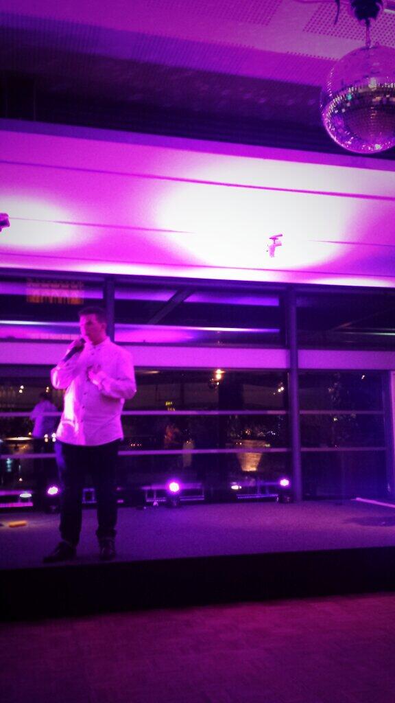 Now on stage winner of <a href="/qthevoice/">qthevoice</a> Freddie Williams! Singing 'At Last'! So apt for today #equalmarriage