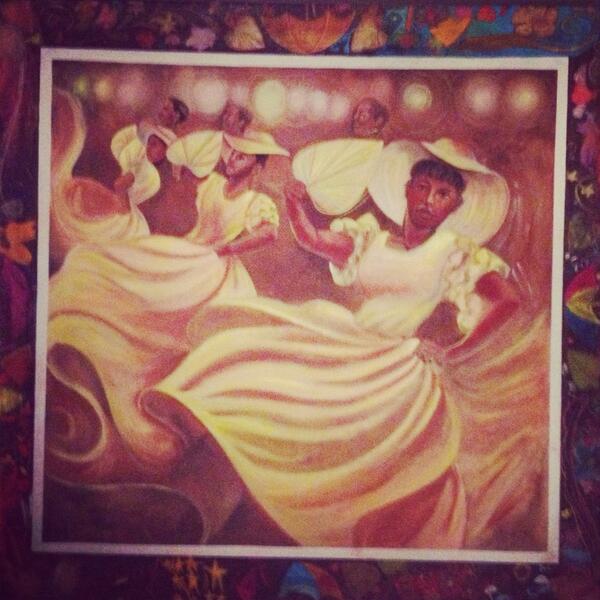 Beautiful mural of dancers performing 'Rocka my Soul' #AlvinAileyAmericanDanceTheater @SegerstromArts