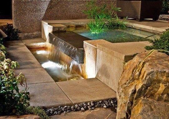 InfinityEdesign's tweet image. Small water features provide amazing ambiance with sound and motion. LED lights give interest at night. #landscaping