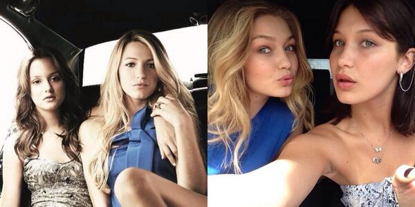 cami1lepreaker's tweet photo. actual serena and blair @GiGiHadid @bellahadid http://t.co/3w1UPUMqu8