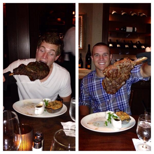 Mike Trout celebrates huge contract extension with giant steak (Photos)