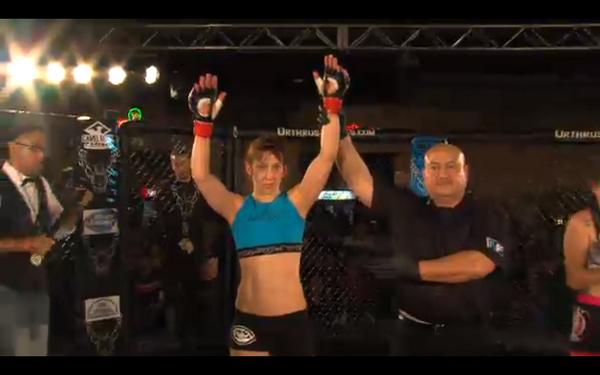 TripleA_MMA's tweet photo. WOW! And @NatMMAGirl picks up her first pro victory with a huge left hook to Lowe #RedemptionAtTheRock #TripleAMMA http://t.co/gurf7mie8b