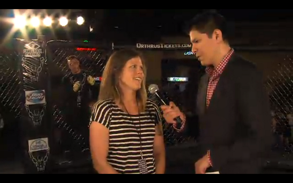 TripleA_MMA's tweet photo. Special guest @EmilyPKagan is in the house tonight! Watch out for her on @UltimateFighter Season 20! #TripleAMMA http://t.co/OIz1G563Gg