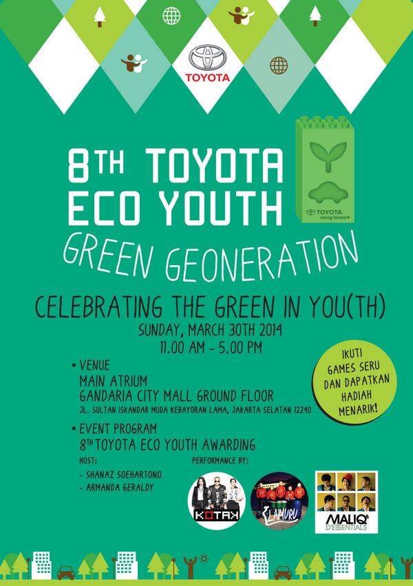 Sempatkan datang melihat karya implementasi ide anak-anak muda kita di #ecoyouth #GreenGeoneration.