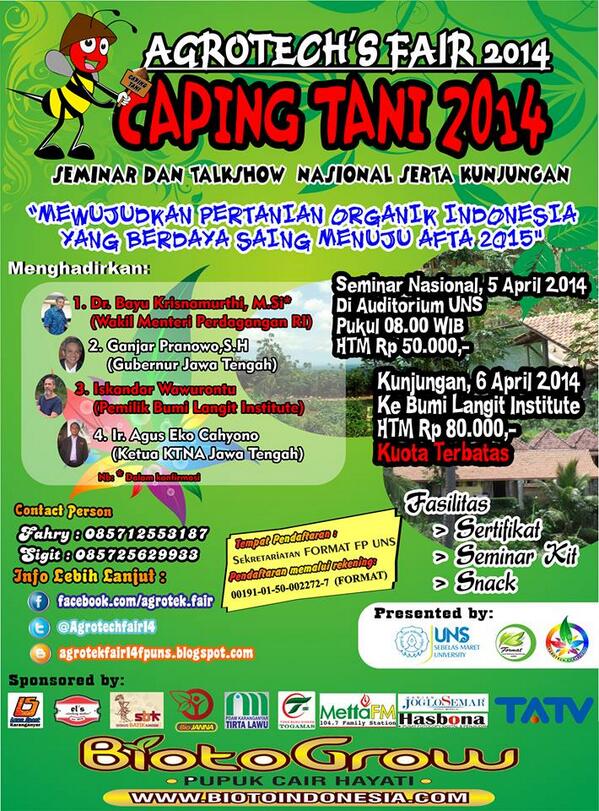 agrotechsfair16's tweet photo. Seminar+Talkshow @peperbemFaperta @semafpunsil @ptnIPB_49 @Agh49_IPB @soil49 @BEMFPUB @BEMFPPUMM @bemfaperta http://t.co/Bg4oj0z1Ad