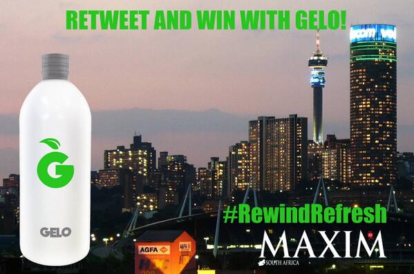 Musegalleryy's tweet photo. @Gelo_SA is back! Retweet and you could win yourself a bottle. Winners announced on Friday #NoUnder18 #RewindRefresh http://t.co/t91kb1w47Q