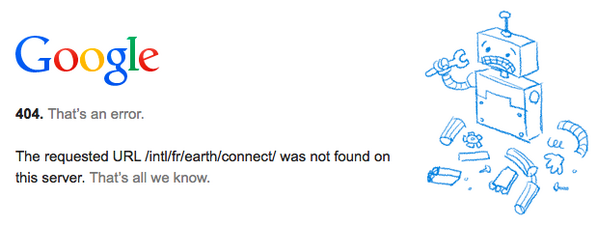 waterphil's tweet image. #google page d'erreur, plutôt rare de voir ceci...
404 page, unusual page on google !
#Error404NotFound