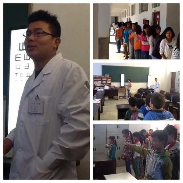 The Yunxian eye doctor came today and we found that 80 middle school and 11 elementary school students need glasses!