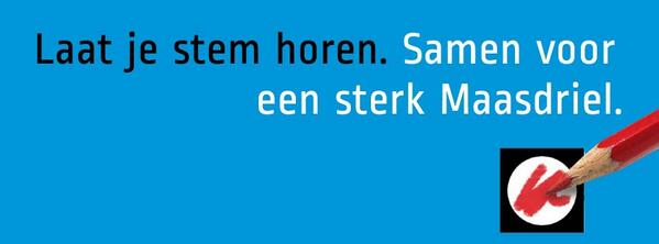 Niet stemmen is geen optie.
Stem Samen Sterk Maasdriel
Lijst 3 nr 3. Voor elkaar, met elkaar.