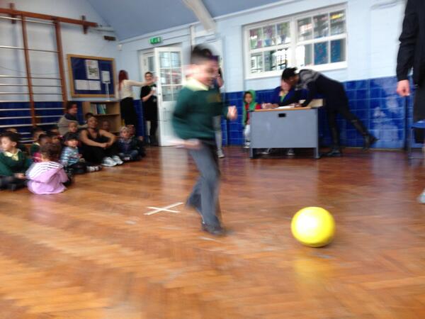 KBHeadteacher's tweet image. Nursery children enjoying #Speedmark challenge @KenderSchool.