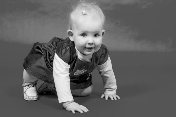 De kleinste van de familie Biemond op de foto gezet.