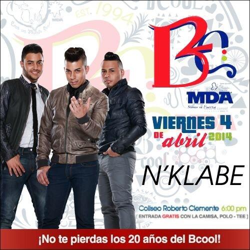 Nklabe's tweet photo. Nos vemos el viernes 4 de abril, Coliseo Roberto Clemente para el #BCool2014 #BCool de la @mdapr #Nklabe en tarima!βοΈ http://t.co/v0mfyVKrlu