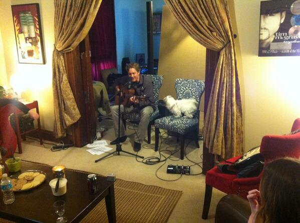 <a href="/ShawnsCamp/">Shawn Camp</a> serenades not just the office, but a small dog as well!