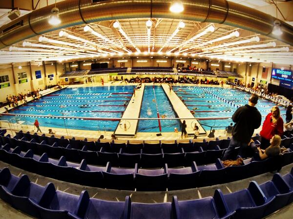 Check out this awesome photo of the Myrtha pool at SPIRE! The DII NCAA Championship Meet took place here last week!