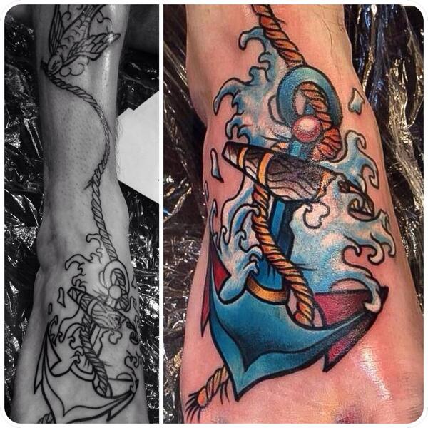 VividInkStaffs's tweet photo. How awesome is this custom design tattoo once again by Leasha? Left side shows full outlined piece #workinprogress http://t.co/qwfADa0RMj