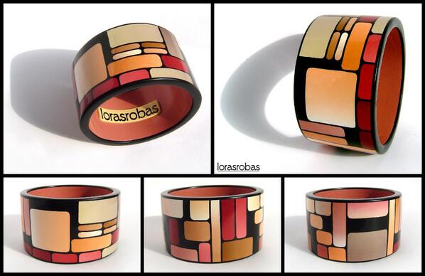 our new 70′s wallpaper #bangle #polymerclay #retro bit.ly/1gLoi62