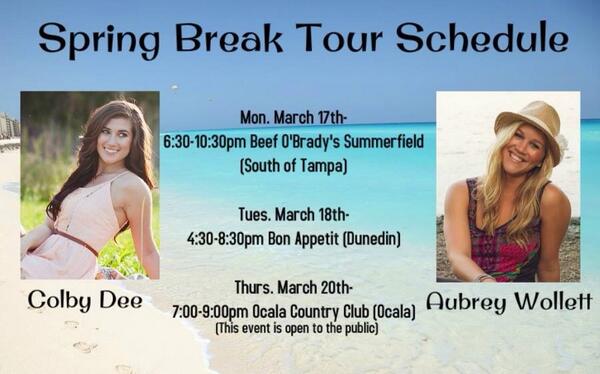 colbydeemusic's tweet image. 2 shows left on our #SpringBreakTour! Would love to see y'all!!! TODAY 4:30-8:30pm!!! #dunedin