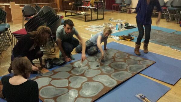 MIDAS_MIC's tweet photo. And our scenic artists are busy on set development for the show! 3 weeks! Eek! #MIDASBatB http://t.co/6Bo8n5e2ic