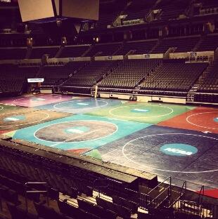 jordanwrestling's tweet image. Wicked cool rt @pinnaclewrestle: The sight I adore on a basketball floor. NCAA wrestling mats door to door.