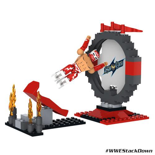 WWEStackDown's tweet image. All new @TheSinCaraWWE #WWEStackdown building sets! In store now, in the construction aisle!