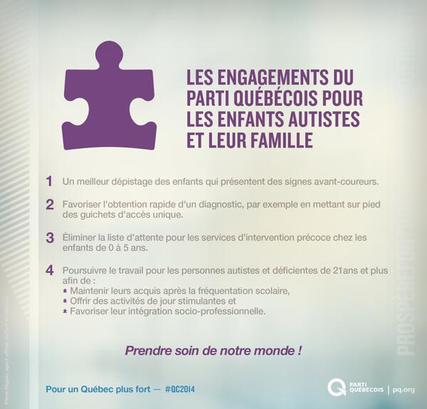 pmartin_UdeM's tweet photo. #Autisme: Le #PQ est-il seul à s'être fermement engagé dans ce domaine en campagne? Que disent les autres?#Qc2014 http://t.co/rN6w5SmUfP