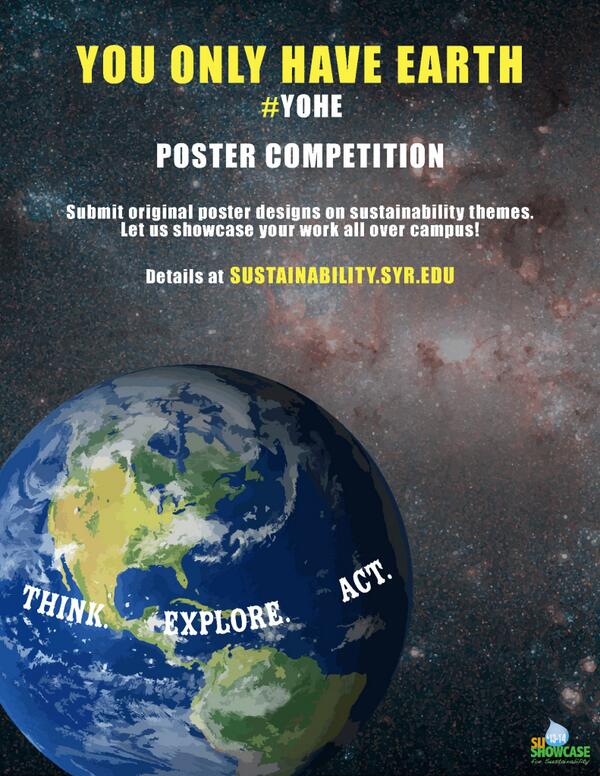 SUshowcase's tweet photo. Official poster of #YOHE competition seen across @SyracuseU is designed by @SphoortiBh! http://t.co/DpOSbLAeAn