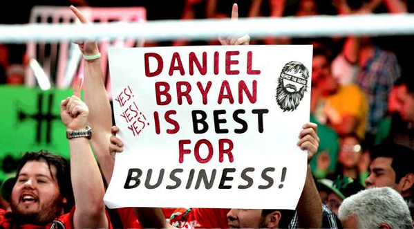 WWE's tweet image. The @WWEUniverse in San Antonio was all about the #YESMovement with their great signs at #Raw: trib.al/BW6PdIb