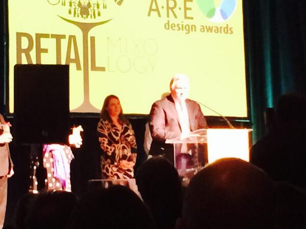 MareWeiss's tweet photo. @A_RE Awards Store of the Year 2014 goes to RH Gallery Boston @Bergmeyer Joe Nevin &amp; Rachel Zsembery accept award http://t.co/IBYCtjSy4U