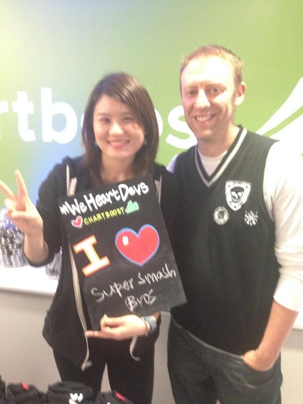 StephanieLinTV's tweet image. With the amazing &amp;amp; always friendly Phil  @GameChangerSF showing our #WeHeartDevs love at the @Chartboost #GDC14 party